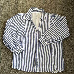 Rails Striped Button-Down Shirt in Blue and White